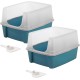 Iris Ohyama CLH-12 Cat Litter Tray, up to 7 kg, Set of 2, Grey, Open, without Lid, High Removable Edge, for Large Cats, Kittens, XXL Cat Litter Box, BPA-Free Iris Ohyama CLH-12 Cat Litter Tray, up to 7 kg, Set of 2, Grey, Open, without Lid, High Removable Edge, for Large Cats, Kittens, XXL Cat Litter Box, BPA-Free