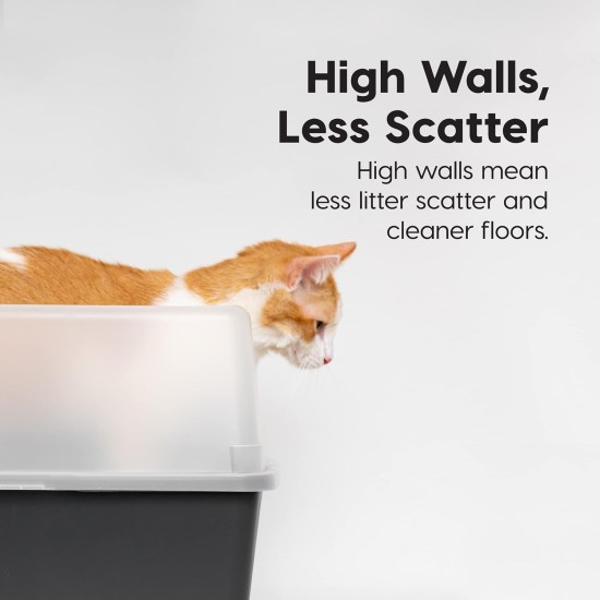 Iris Ohyama CLH-12 Cat Litter Tray, up to 7 kg, Set of 2, Grey, Open, without Lid, High Removable Edge, for Large Cats, Kittens, XXL Cat Litter Box, BPA-Free Iris Ohyama CLH-12 Cat Litter Tray, up to 7 kg, Set of 2, Grey, Open, without Lid, High Removable Edge, for Large Cats, Kittens, XXL Cat Litter Box, BPA-Free