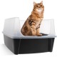 Iris Ohyama CLH-12 Cat Litter Tray, up to 7 kg, Set of 2, Grey, Open, without Lid, High Removable Edge, for Large Cats, Kittens, XXL Cat Litter Box, BPA-Free Iris Ohyama CLH-12 Cat Litter Tray, up to 7 kg, Set of 2, Grey, Open, without Lid, High Removable Edge, for Large Cats, Kittens, XXL Cat Litter Box, BPA-Free