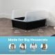 Iris Ohyama CLH-12 Cat Litter Tray, up to 7 kg, Set of 2, Grey, Open, without Lid, High Removable Edge, for Large Cats, Kittens, XXL Cat Litter Box, BPA-Free