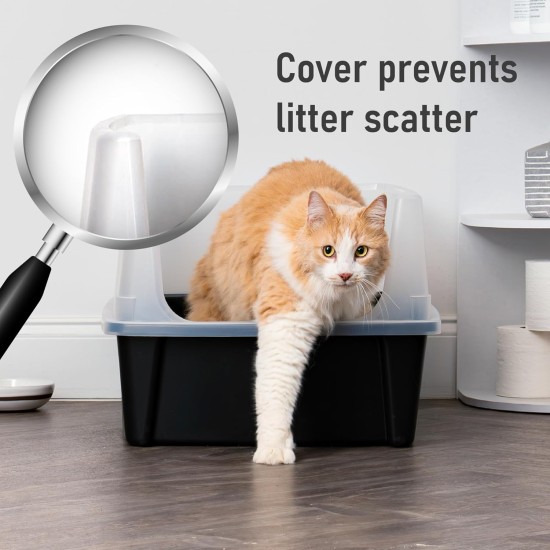Iris Ohyama CLH-12 Cat Litter Tray, up to 7 kg, Set of 2, Grey, Open, without Lid, High Removable Edge, for Large Cats, Kittens, XXL Cat Litter Box, BPA-Free Iris Ohyama CLH-12 Cat Litter Tray, up to 7 kg, Set of 2, Grey, Open, without Lid, High Removable Edge, for Large Cats, Kittens, XXL Cat Litter Box, BPA-Free