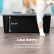 Iris Ohyama CLH-12 Cat Litter Tray, up to 7 kg, Set of 2, Grey, Open, without Lid, High Removable Edge, for Large Cats, Kittens, XXL Cat Litter Box, BPA-Free