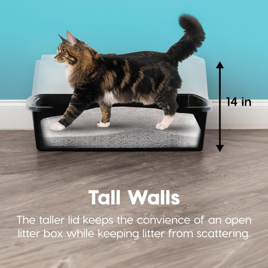 Iris Ohyama CLH-12 Cat Litter Tray, up to 7 kg, Set of 2, Grey, Open, without Lid, High Removable Edge, for Large Cats, Kittens, XXL Cat Litter Box, BPA-Free Iris Ohyama CLH-12 Cat Litter Tray, up to 7 kg, Set of 2, Grey, Open, without Lid, High Removable Edge, for Large Cats, Kittens, XXL Cat Litter Box, BPA-Free