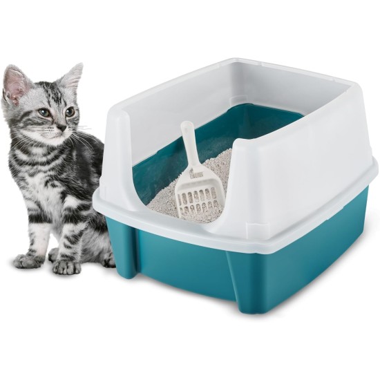 Iris Ohyama CLH-12 Cat Litter Tray, up to 7 kg, Set of 2, Grey, Open, without Lid, High Removable Edge, for Large Cats, Kittens, XXL Cat Litter Box, BPA-Free Iris Ohyama CLH-12 Cat Litter Tray, up to 7 kg, Set of 2, Grey, Open, without Lid, High Removable Edge, for Large Cats, Kittens, XXL Cat Litter Box, BPA-Free