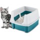 Iris Ohyama CLH-12 Cat Litter Tray, up to 7 kg, Set of 2, Grey, Open, without Lid, High Removable Edge, for Large Cats, Kittens, XXL Cat Litter Box, BPA-Free