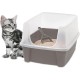 Iris Ohyama CLH-12 Cat Litter Tray, up to 7 kg, Set of 2, Grey, Open, without Lid, High Removable Edge, for Large Cats, Kittens, XXL Cat Litter Box, BPA-Free