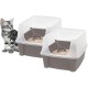 Iris Ohyama CLH-12 Cat Litter Tray, up to 7 kg, Set of 2, Grey, Open, without Lid, High Removable Edge, for Large Cats, Kittens, XXL Cat Litter Box, BPA-Free Iris Ohyama CLH-12 Cat Litter Tray, up to 7 kg, Set of 2, Grey, Open, without Lid, High Removable Edge, for Large Cats, Kittens, XXL Cat Litter Box, BPA-Free