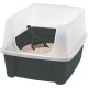 Iris Ohyama CLH-12 Cat Litter Tray, up to 7 kg, Set of 2, Grey, Open, without Lid, High Removable Edge, for Large Cats, Kittens, XXL Cat Litter Box, BPA-Free