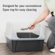 Iris Ohyama, Extra Large Cat Litter Tray XL Cat Litter Tray Grey High Sided Tray Removable Sides Leak-Proof Easy Clean for Large Adult Cat Two Animals Maine Coon BPA Free