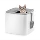 Iris Ohyama, Large Plastic Cat Litter Tray with Top Access, includes Scoop and Slotted Lid, W 53 x D 41 x H 37 cm, Unit, BPA-Free, Scoop Holder, PUNT-530, White/Beige Iris Ohyama, Large Plastic Cat Litter Tray with Top Access, includes Scoop and Slotted Lid, W 53 x D 41 x H 37 cm, Unit, BPA-Free, Scoop Holder, PUNT-530, White/Beige