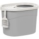 Iris Ohyama, Large Plastic Cat Litter Tray with Top Access, includes Scoop and Slotted Lid, W 53 x D 41 x H 37 cm, Unit, BPA-Free, Scoop Holder, PUNT-530, White/Beige Iris Ohyama, Large Plastic Cat Litter Tray with Top Access, includes Scoop and Slotted Lid, W 53 x D 41 x H 37 cm, Unit, BPA-Free, Scoop Holder, PUNT-530, White/Beige