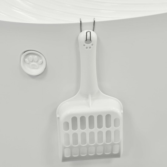 Iris Ohyama, Plastic Cat Litter Tray with Top Entry, includes Scoop and Slotted Lid, W 53 x D 41 x H 37 cm, PUNT-530, Grey Iris Ohyama, Plastic Cat Litter Tray with Top Entry, includes Scoop and Slotted Lid, W 53 x D 41 x H 37 cm, PUNT-530, Grey