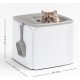Iris Ohyama, Plastic Cat Litter Tray with Top Entry, includes Scoop and Slotted Lid, W 53 x D 41 x H 37 cm, PUNT-530, Grey Iris Ohyama, Plastic Cat Litter Tray with Top Entry, includes Scoop and Slotted Lid, W 53 x D 41 x H 37 cm, PUNT-530, Grey