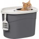 Iris Ohyama, Plastic Cat Litter Tray with Top Entry, includes Scoop and Slotted Lid, W 53 x D 41 x H 37 cm, PUNT-530, Grey Iris Ohyama, Plastic Cat Litter Tray with Top Entry, includes Scoop and Slotted Lid, W 53 x D 41 x H 37 cm, PUNT-530, Grey