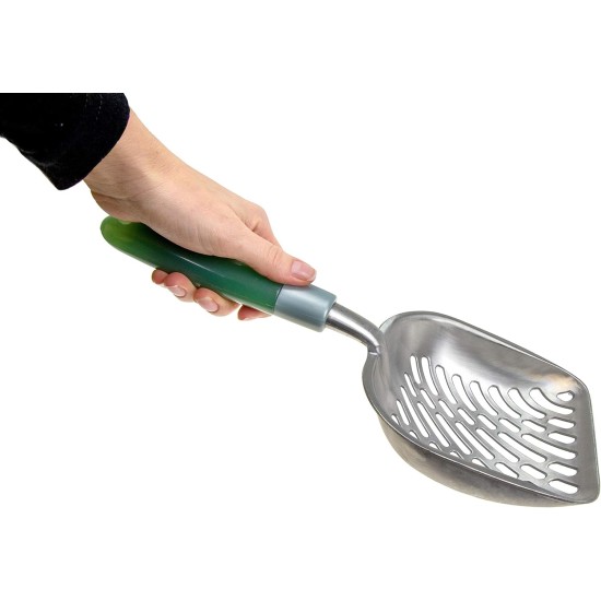 Karlie Aluminium poop scoop, length: 34 cm, width: 14 cm, height: 5 cm, green Karlie Aluminium poop scoop, length: 34 cm, width: 14 cm, height: 5 cm, green
