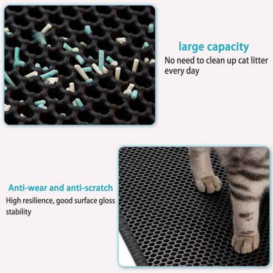 Kaxionage cat litter mat large size 76 x 61 cm cat litter tray underlay honeycomb design cat litter mat waterproof double layer design honeycomb mat Kaxionage cat litter mat large size 76 x 61 cm cat litter tray underlay honeycomb design cat litter mat waterproof double layer design honeycomb mat
