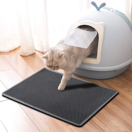 Kaxionage cat litter mat large size 76 x 61 cm cat litter tray underlay honeycomb design cat litter mat waterproof double layer design honeycomb mat Kaxionage cat litter mat large size 76 x 61 cm cat litter tray underlay honeycomb design cat litter mat waterproof double layer design honeycomb mat