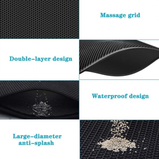 Kaxionage cat litter mat large size 76 x 61 cm cat litter tray underlay honeycomb design cat litter mat waterproof double layer design honeycomb mat Kaxionage cat litter mat large size 76 x 61 cm cat litter tray underlay honeycomb design cat litter mat waterproof double layer design honeycomb mat