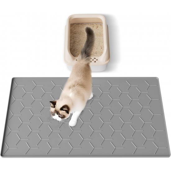 Kaxionage cat litter mat large size 76 x 61 cm cat litter tray underlay honeycomb design cat litter mat waterproof double layer design honeycomb mat Kaxionage cat litter mat large size 76 x 61 cm cat litter tray underlay honeycomb design cat litter mat waterproof double layer design honeycomb mat