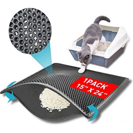 Kaxionage cat litter mat large size 76 x 61 cm cat litter tray underlay honeycomb design cat litter mat waterproof double layer design honeycomb mat Kaxionage cat litter mat large size 76 x 61 cm cat litter tray underlay honeycomb design cat litter mat waterproof double layer design honeycomb mat