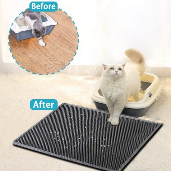 Kaxionage cat litter mat large size 76 x 61 cm cat litter tray underlay honeycomb design cat litter mat waterproof double layer design honeycomb mat Kaxionage cat litter mat large size 76 x 61 cm cat litter tray underlay honeycomb design cat litter mat waterproof double layer design honeycomb mat