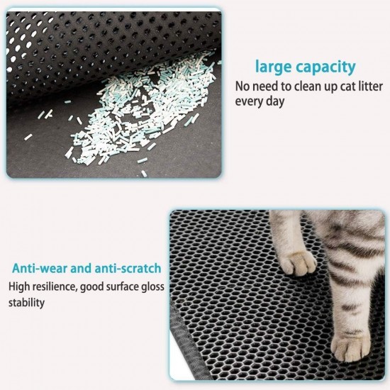 Kaxionage cat litter mat large size 76 x 61 cm cat litter tray underlay honeycomb design cat litter mat waterproof double layer design honeycomb mat Kaxionage cat litter mat large size 76 x 61 cm cat litter tray underlay honeycomb design cat litter mat waterproof double layer design honeycomb mat