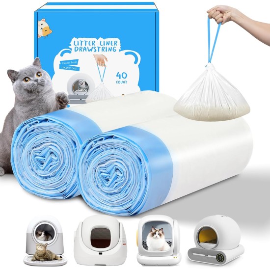 Kitcanis Cat Litter Tray Liners, Leakproof and Scratch Resistant with Drawstring, 45 x 50 cm, Compatible with SUW/Furrytail/Meowant/PetCove/Mintakawa/HHOlove Kitcanis Cat Litter Tray Liners, Leakproof and Scratch Resistant with Drawstring, 45 x 50 cm, Compatible with SUW/Furrytail/Meowant/PetCove/Mintakawa/HHOlove