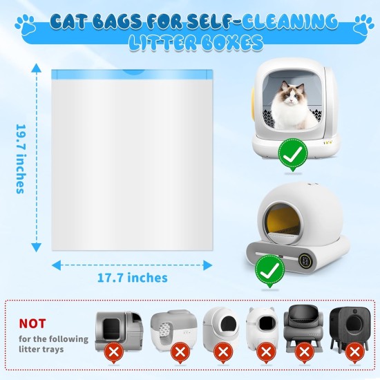 Kitcanis Cat Litter Tray Liners, Leakproof and Scratch Resistant with Drawstring, 45 x 50 cm, Compatible with SUW/Furrytail/Meowant/PetCove/Mintakawa/HHOlove Kitcanis Cat Litter Tray Liners, Leakproof and Scratch Resistant with Drawstring, 45 x 50 cm, Compatible with SUW/Furrytail/Meowant/PetCove/Mintakawa/HHOlove