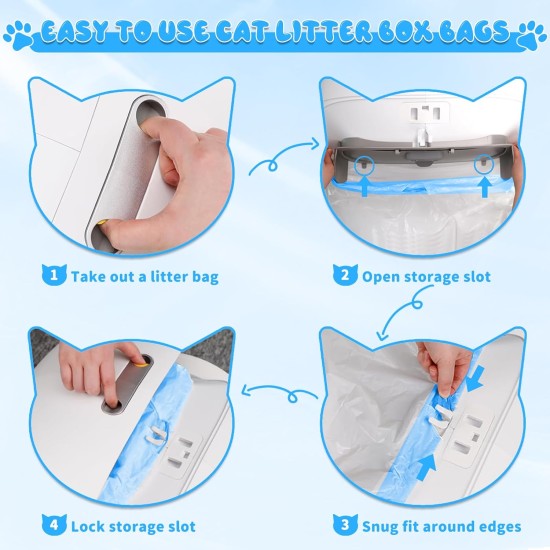 Kitcanis Cat Litter Tray Liners, Leakproof and Scratch Resistant with Drawstring, 45 x 50 cm, Compatible with SUW/Furrytail/Meowant/PetCove/Mintakawa/HHOlove Kitcanis Cat Litter Tray Liners, Leakproof and Scratch Resistant with Drawstring, 45 x 50 cm, Compatible with SUW/Furrytail/Meowant/PetCove/Mintakawa/HHOlove