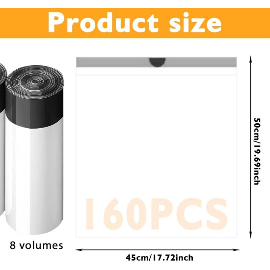LEKEFETO 8 Rolls Katzentoiletten-Einlagen: 160 Stück Katzenklo-Beutel, 45 * 50cm Katzenklo Tüten Beutel für Katzentoilette für Einfachen Wechsel Katzenstreu, Beutel für Katzentoilette mit Zugbändern LEKEFETO 8 Rolls Katzentoiletten-Einlagen: 160 Stück Katzenklo-Beutel, 45 * 50cm Katzenklo Tüten Beutel für Katzentoilette für Einfachen Wechsel Katzenstreu, Beutel für Katzentoilette mit Zugbändern