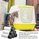 LEKEFETO 8 Rolls Katzentoiletten-Einlagen: 160 Stück Katzenklo-Beutel, 45 * 50cm Katzenklo Tüten Beutel für Katzentoilette für Einfachen Wechsel Katzenstreu, Beutel für Katzentoilette mit Zugbändern