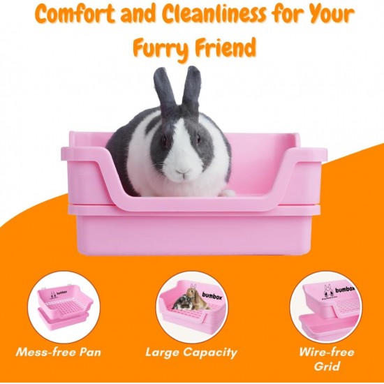 Large Rabbit Cat Litter Tray with Plastic Grid and Tilt Tray, Safe for Rabbit Feet, Pet Waste Station for Rabbit Supplies - Rabbit Cage Accessories, Cage Hooks for Corner Cat Litter Tray Training Large Rabbit Cat Litter Tray with Plastic Grid and Tilt Tray, Safe for Rabbit Feet, Pet Waste Station for Rabbit Supplies - Rabbit Cage Accessories, Cage Hooks for Corner Cat Litter Tray Training