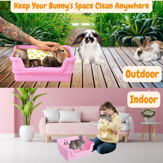 Large Rabbit Cat Litter Tray with Plastic Grid and Tilt Tray, Safe for Rabbit Feet, Pet Waste Station for Rabbit Supplies - Rabbit Cage Accessories, Cage Hooks for Corner Cat Litter Tray Training Large Rabbit Cat Litter Tray with Plastic Grid and Tilt Tray, Safe for Rabbit Feet, Pet Waste Station for Rabbit Supplies - Rabbit Cage Accessories, Cage Hooks for Corner Cat Litter Tray Training