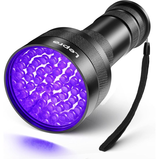 Lepro UV Black Light Torch with 51 LEDs, UV Lamp HD51 Pets Urine Detector Ultraviolet Light with 395 nm for Dried Stains of Your Dogs, Cats and Rodents on Carpets Lepro UV Black Light Torch with 51 LEDs, UV Lamp HD51 Pets Urine Detector Ultraviolet Light with 395 nm for Dried Stains of Your Dogs, Cats and Rodents on Carpets