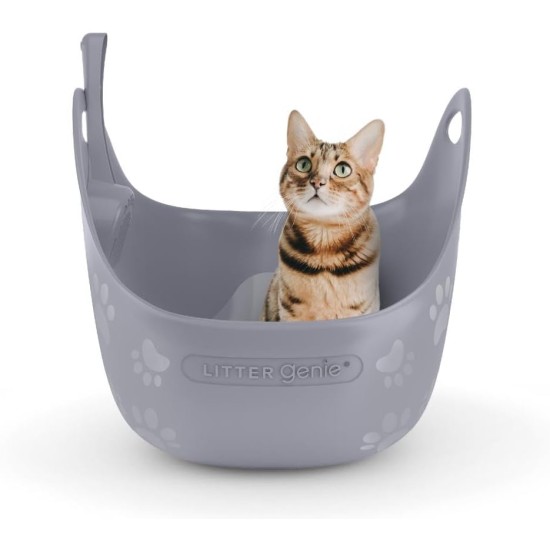 LitterLocker LitterBox Grey Cat Litter Tray Elegant and Practical Design Easy Emptying Includes Scoop LitterLocker LitterBox Grey Cat Litter Tray Elegant and Practical Design Easy Emptying Includes Scoop
