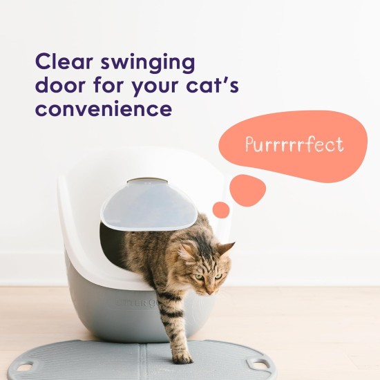 LitterLocker LitterBox Grey Cat Litter Tray Elegant and Practical Design Easy Emptying Includes Scoop LitterLocker LitterBox Grey Cat Litter Tray Elegant and Practical Design Easy Emptying Includes Scoop