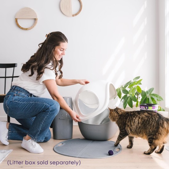 LitterLocker LitterBox Grey Cat Litter Tray Elegant and Practical Design Easy Emptying Includes Scoop LitterLocker LitterBox Grey Cat Litter Tray Elegant and Practical Design Easy Emptying Includes Scoop