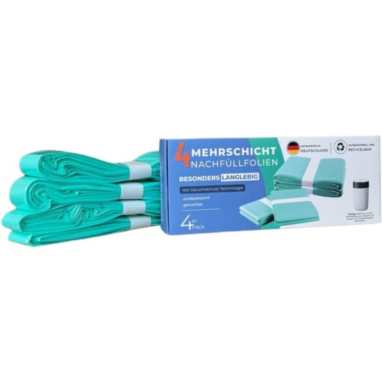 LitterLocker Refill Film Pack of 4 | Compatible with LitterLocker, LitterLocker 2, LitterLocker Fashion | 7-Layer Refill Bag for Cat Litter | Odor-Lock Technology and Particularly Durable LitterLocker Refill Film Pack of 4 | Compatible with LitterLocker, LitterLocker 2, LitterLocker Fashion | 7-Layer Refill Bag for Cat Litter | Odor-Lock Technology and Particularly Durable