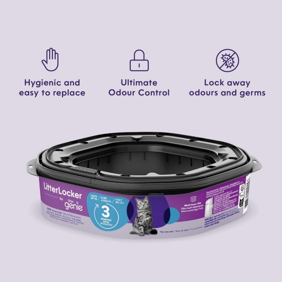 LitterLocker by Litter Genie, XL Refill Cassette, Original Special Film with Odour Barrier Guaranteed 100% Odour Protection LitterLocker by Litter Genie, XL Refill Cassette, Original Special Film with Odour Barrier Guaranteed 100% Odour Protection