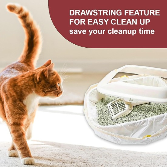 LuxeVita Biodegradable Cat Litter Tray Liners - Heavy Duty Leak Proof Easy Clean Pet Waste Bags - 100% Eco Friendly with Drawstring - Pack of 20 (90 x 45cm) LuxeVita Biodegradable Cat Litter Tray Liners - Heavy Duty Leak Proof Easy Clean Pet Waste Bags - 100% Eco Friendly with Drawstring - Pack of 20 (90 x 45cm)