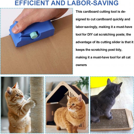 Lyreh Cardboard Cutter for Cat Scratching Boards, 3D Printed Kitten Shaped Cardboard Strip Cutter with 10 Blades Manual Cardboard Cutting Tool for Cat Lovers DIY Craft Project (Blue) Lyreh Cardboard Cutter for Cat Scratching Boards, 3D Printed Kitten Shaped Cardboard Strip Cutter with 10 Blades Manual Cardboard Cutting Tool for Cat Lovers DIY Craft Project (Blue)