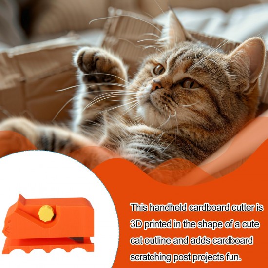 Lyreh Kartonschneider für Katzenkratzbretter mit 10 Ersatzklingen, 3D-Gedruckte Kätzchenform Handbuch Katzenkratzbaum-Karton-Schneidewerkzeug für Tierliebhaber (Schwarz) Lyreh Kartonschneider für Katzenkratzbretter mit 10 Ersatzklingen, 3D-Gedruckte Kätzchenform Handbuch Katzenkratzbaum-Karton-Schneidewerkzeug für Tierliebhaber (Schwarz)