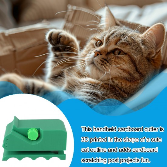 Lyreh Kartonschneider für Katzenkratzbretter mit 10 Ersatzklingen, 3D-Gedruckte Kätzchenform Handbuch Katzenkratzbaum-Karton-Schneidewerkzeug für Tierliebhaber (Schwarz) Lyreh Kartonschneider für Katzenkratzbretter mit 10 Ersatzklingen, 3D-Gedruckte Kätzchenform Handbuch Katzenkratzbaum-Karton-Schneidewerkzeug für Tierliebhaber (Schwarz)