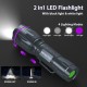 MOWETOO Torch, UV Lamp 2-in-1 Black Light Lamp, 395 nm Ultraviolet 4 Modes, Detector for Fake Banknotes, Urine of Dogs and Other Pets Urine Detector, Includes 3 AAA Batteries 40 W MOWETOO Torch, UV Lamp 2-in-1 Black Light Lamp, 395 nm Ultraviolet 4 Modes, Detector for Fake Banknotes, Urine of Dogs and Other Pets Urine Detector, Includes 3 AAA Batteries 40 W