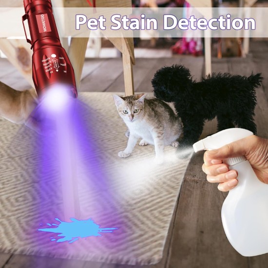 MOWETOO Torch, UV Lamp 2-in-1 Black Light Lamp, 395 nm Ultraviolet 4 Modes, Detector for Fake Banknotes, Urine of Dogs and Other Pets Urine Detector, Includes 3 AAA Batteries 40 W MOWETOO Torch, UV Lamp 2-in-1 Black Light Lamp, 395 nm Ultraviolet 4 Modes, Detector for Fake Banknotes, Urine of Dogs and Other Pets Urine Detector, Includes 3 AAA Batteries 40 W