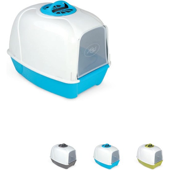 MPS Pixi Cat Hooded Litter Tray – Grey/White, 52 x 39 x 39 cm MPS Pixi Cat Hooded Litter Tray – Grey/White, 52 x 39 x 39 cm