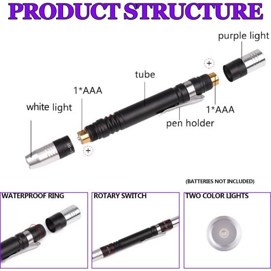 MVIOCS Blacklight Flashlight, UV Flashlight, 2 in 1 LED, 395nm UV Blacklight, Mini Flashlight, Pet Urine Detector Light for Dogs/Cats, Dry Spots, Scorpion, Bed Bugs MVIOCS Blacklight Flashlight, UV Flashlight, 2 in 1 LED, 395nm UV Blacklight, Mini Flashlight, Pet Urine Detector Light for Dogs/Cats, Dry Spots, Scorpion, Bed Bugs