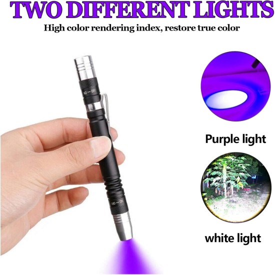 MVIOCS Blacklight Flashlight, UV Flashlight, 2 in 1 LED, 395nm UV Blacklight, Mini Flashlight, Pet Urine Detector Light for Dogs/Cats, Dry Spots, Scorpion, Bed Bugs MVIOCS Blacklight Flashlight, UV Flashlight, 2 in 1 LED, 395nm UV Blacklight, Mini Flashlight, Pet Urine Detector Light for Dogs/Cats, Dry Spots, Scorpion, Bed Bugs
