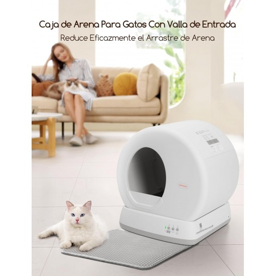 MeoWant Selbstreinigende Katzentoilette, automatische Katzentoilette, Anti-Knicken, geschlossene Katzentoilette für große und mehrere Katzen, App-Steuerung, Roboterstreu, geruchsneutral, mit Matte MeoWant Selbstreinigende Katzentoilette, automatische Katzentoilette, Anti-Knicken, geschlossene Katzentoilette für große und mehrere Katzen, App-Steuerung, Roboterstreu, geruchsneutral, mit Matte