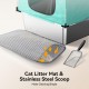 MeoWant Stainless Steel Cat Litter Tray, Removable, Closed, Extra Large Cat Litter Tray Stainless Steel XXL with Fabric Canopy, Odour-Inhibiting, Non-Stick Coating Surface, Easy to Clean, White MeoWant Stainless Steel Cat Litter Tray, Removable, Closed, Extra Large Cat Litter Tray Stainless Steel XXL with Fabric Canopy, Odour-Inhibiting, Non-Stick Coating Surface, Easy to Clean, White